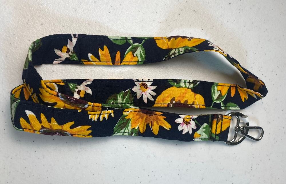 Vera Bradley Sunflowers Hook and Key Ring Lanyard Cottagecore Fall NWT